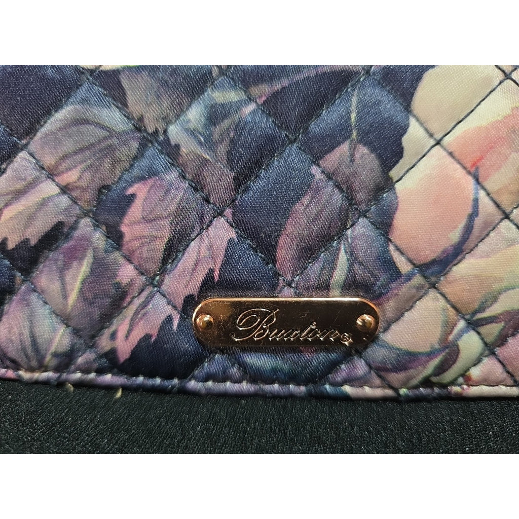 Buxton Floral Quilted Zip & Snap Wallet Multifunctional Organizer
