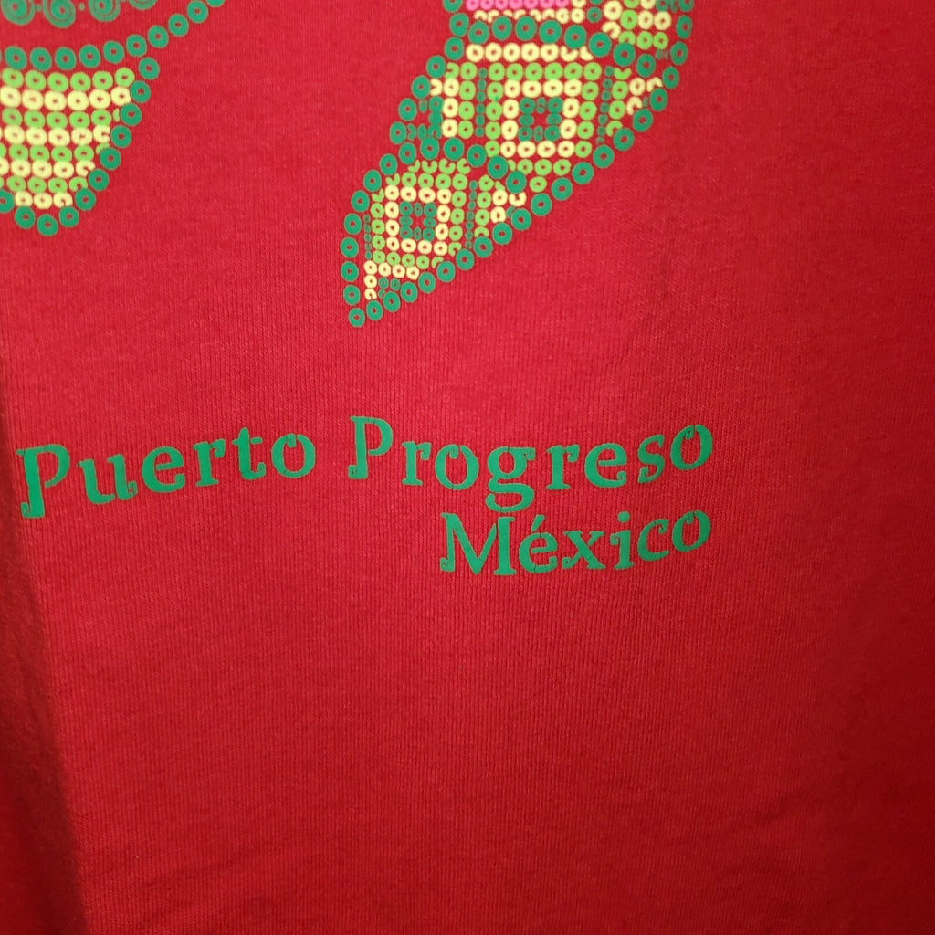 Travel Souvenir Heavy T-Shirt (XL) Turtle Puerto Progresso Mexico