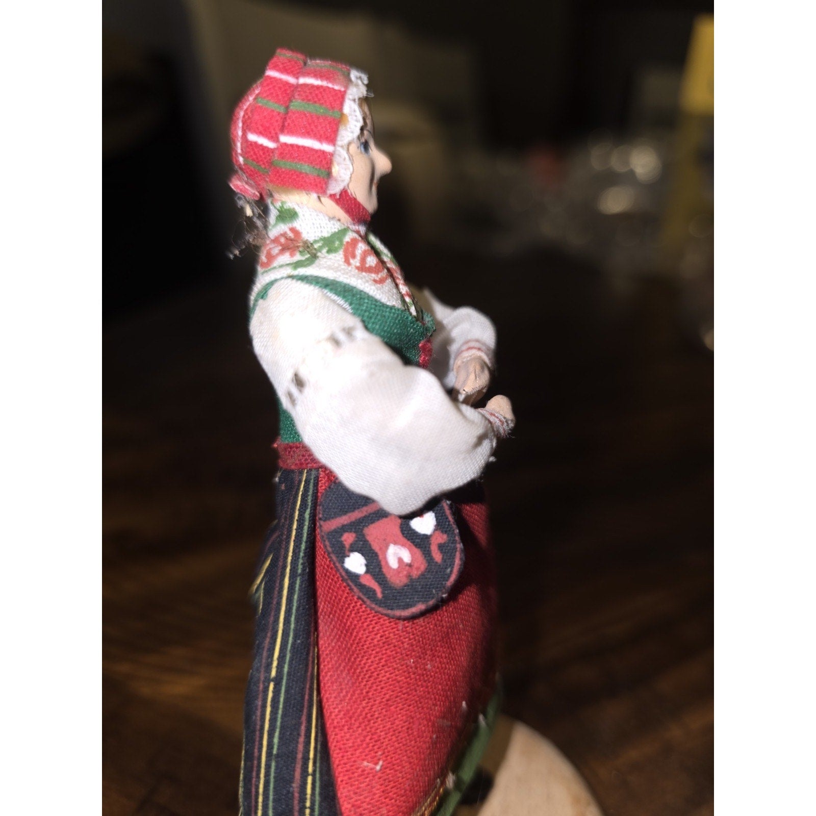Vintage Swedish Doll Handmade Folk Art Traditional FOLKDRAKT "Rättvik Doll"