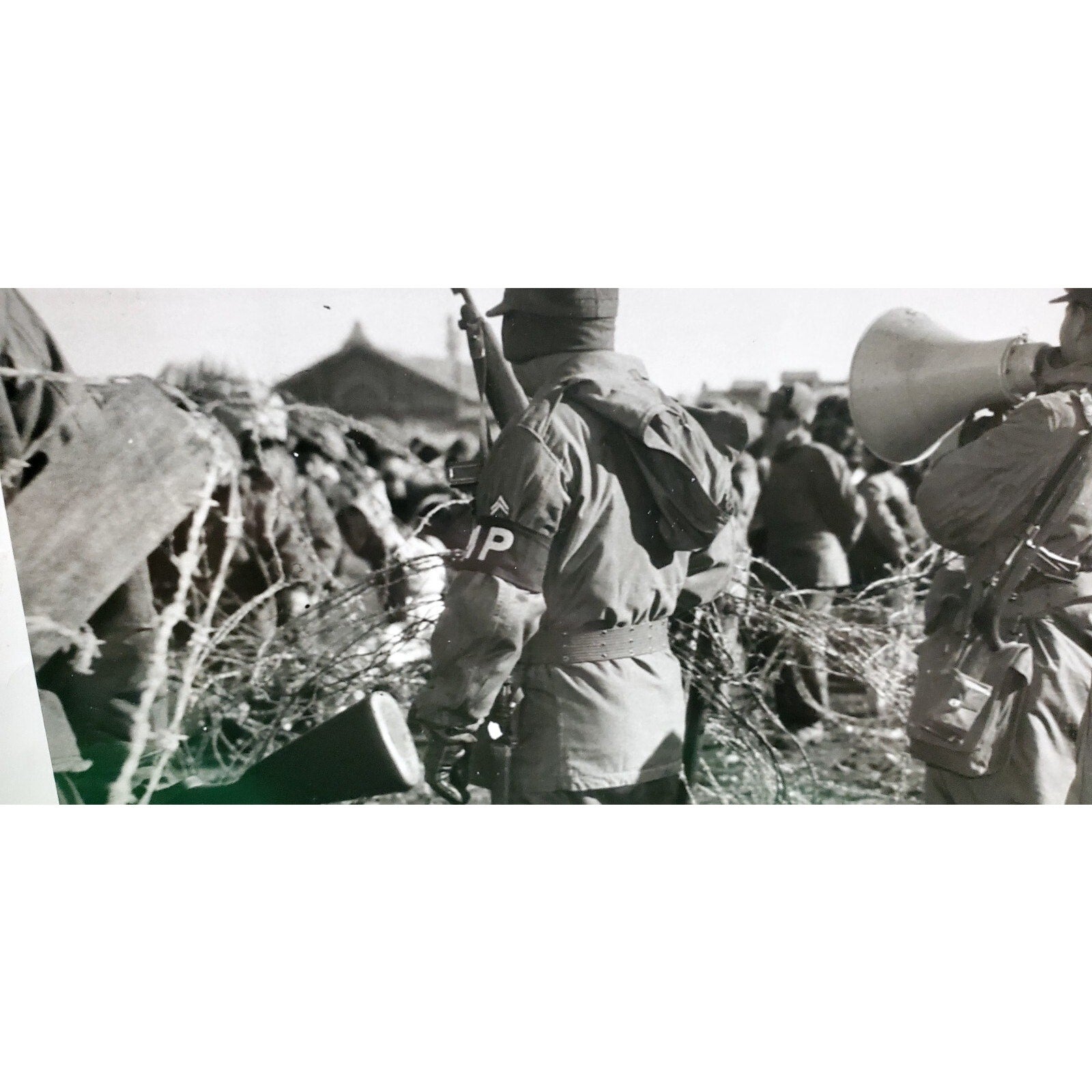 Original Vintage Rare 1950"s Photo Korean War POW Camp MP'S