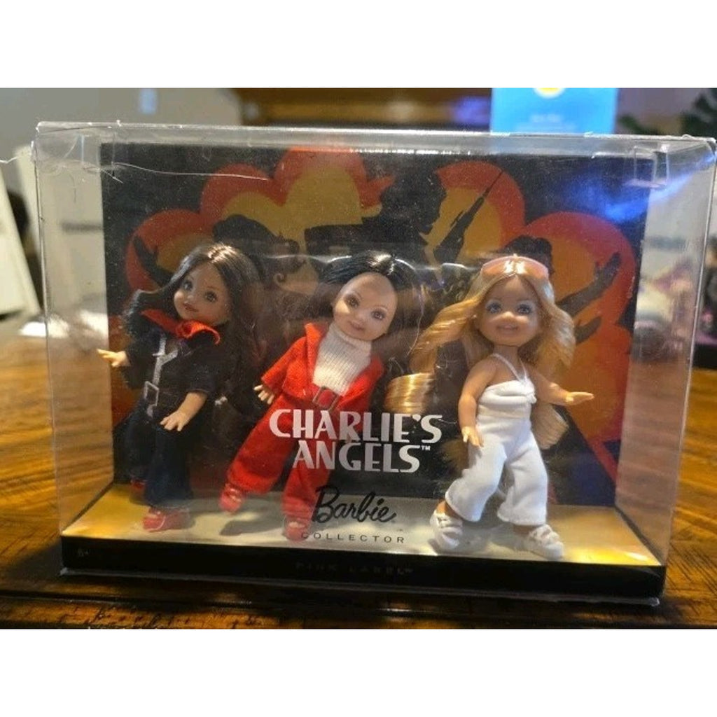 VINTAGE 2009 MATTEL CHARLIE'S ANGELS BARBIE COLLECTOR PINK LABEL FASHION DOLLS