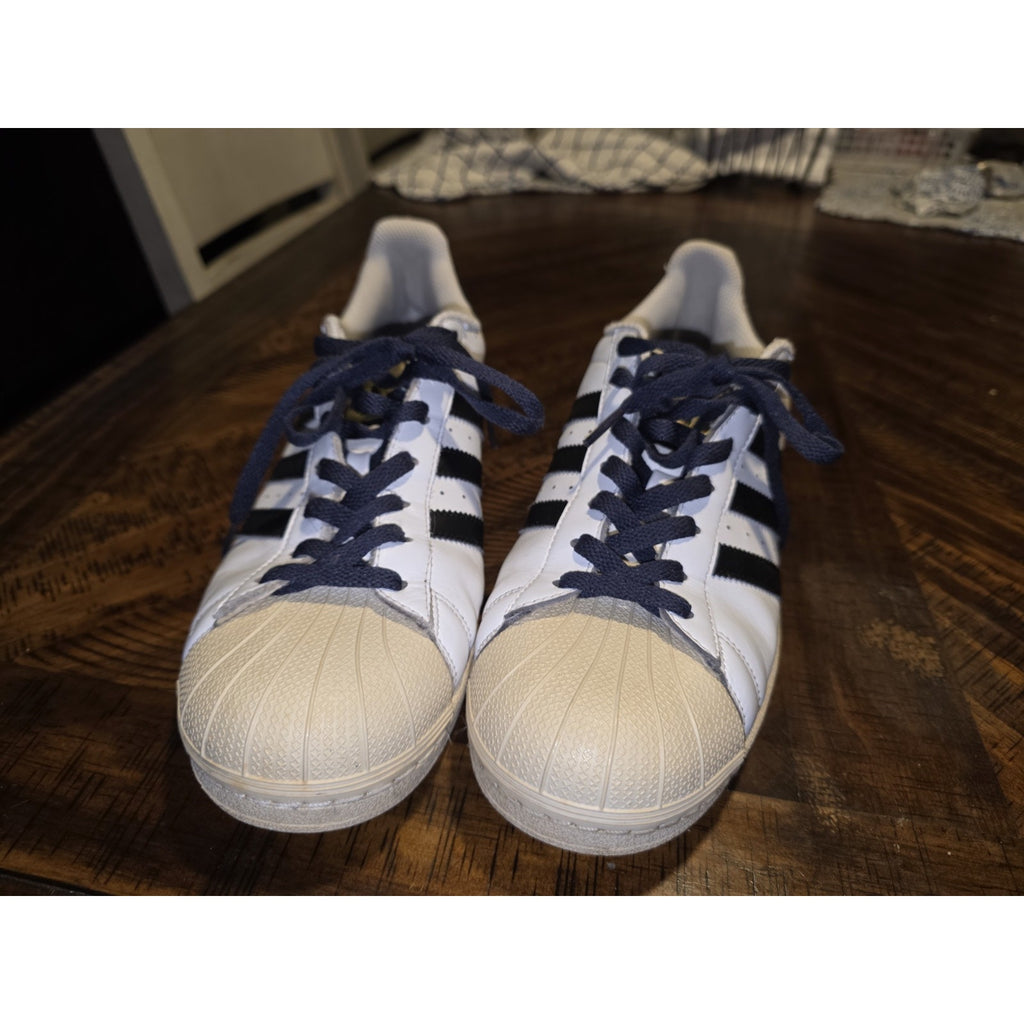 Adidas Mens White Leather Clamshell Shoes Sz 11 PWI 001001 White & Off White