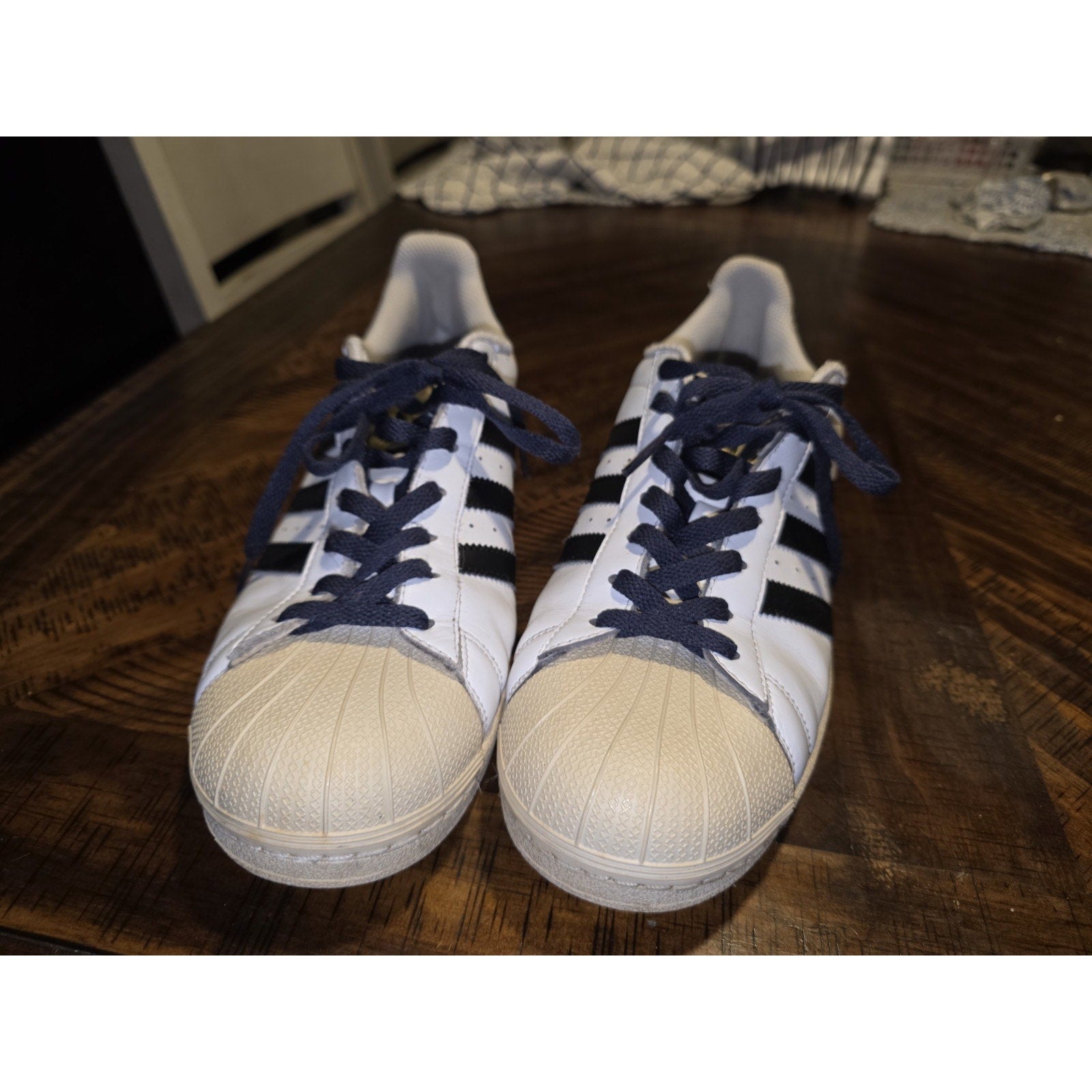 Adidas Mens White Leather Clamshell Shoes Sz 11 PWI 001001 White & Off White