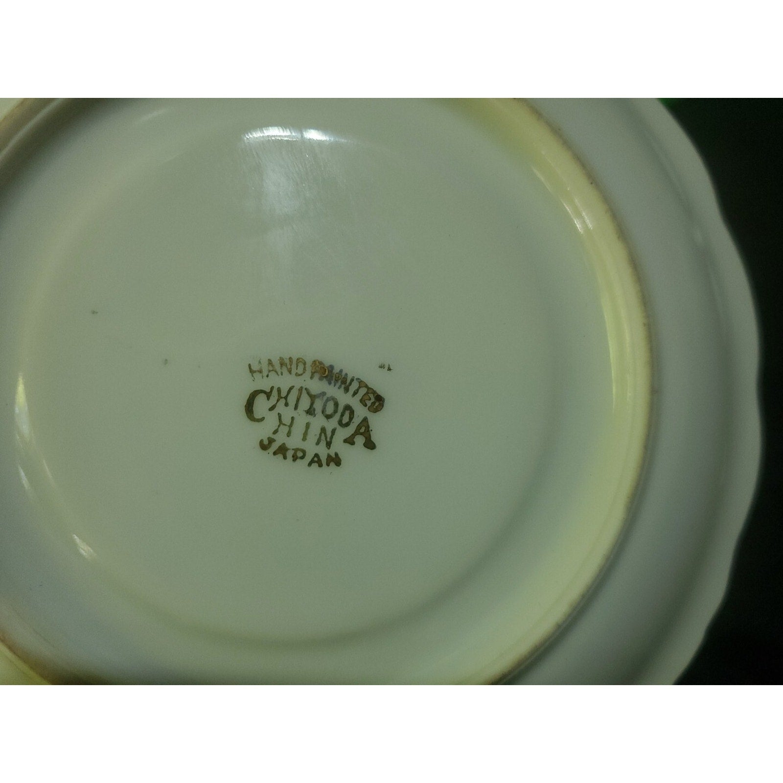 Vintage Hand Painted Chiyoda Hin 5 1/2" Saucer Pink Orchid Gold Trim Japan.