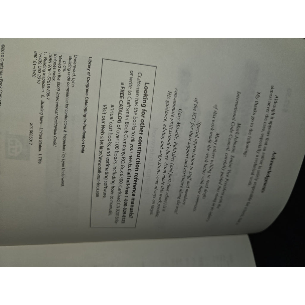 Building Code Compliance for Contractors and Inspectors by Lynn Underwood (2010,