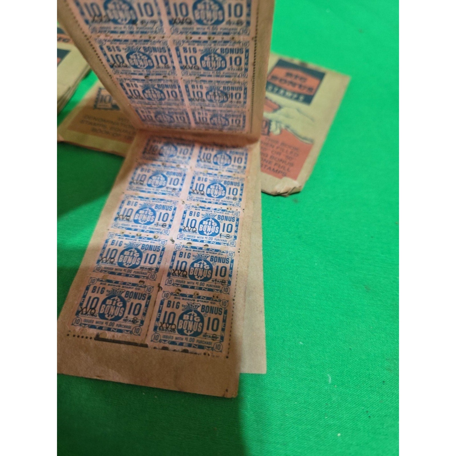 VTG Lot Big Bonus Savings Stamp Books With Stamps VTG 1960"s Houston TX