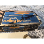 Vintage Sears Mist Curling Iron Style Mc-2 White And Blue Works Tested