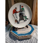 Norman Rockwell Plate " Fall The Coal Is Season Is Coming - Vintage W/ Box