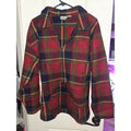 Open Trails Womens Fleece Plaid Pull Overv Zip Up Sweater L