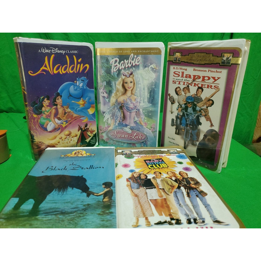 Lot Of 5 VHS Bundle Teens Movies Black Stallion Babby Sitters Club Barbie