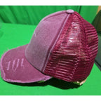 Distressed Faith Trucker Hat Baseball Cap Mesh Back Denim Christian USA