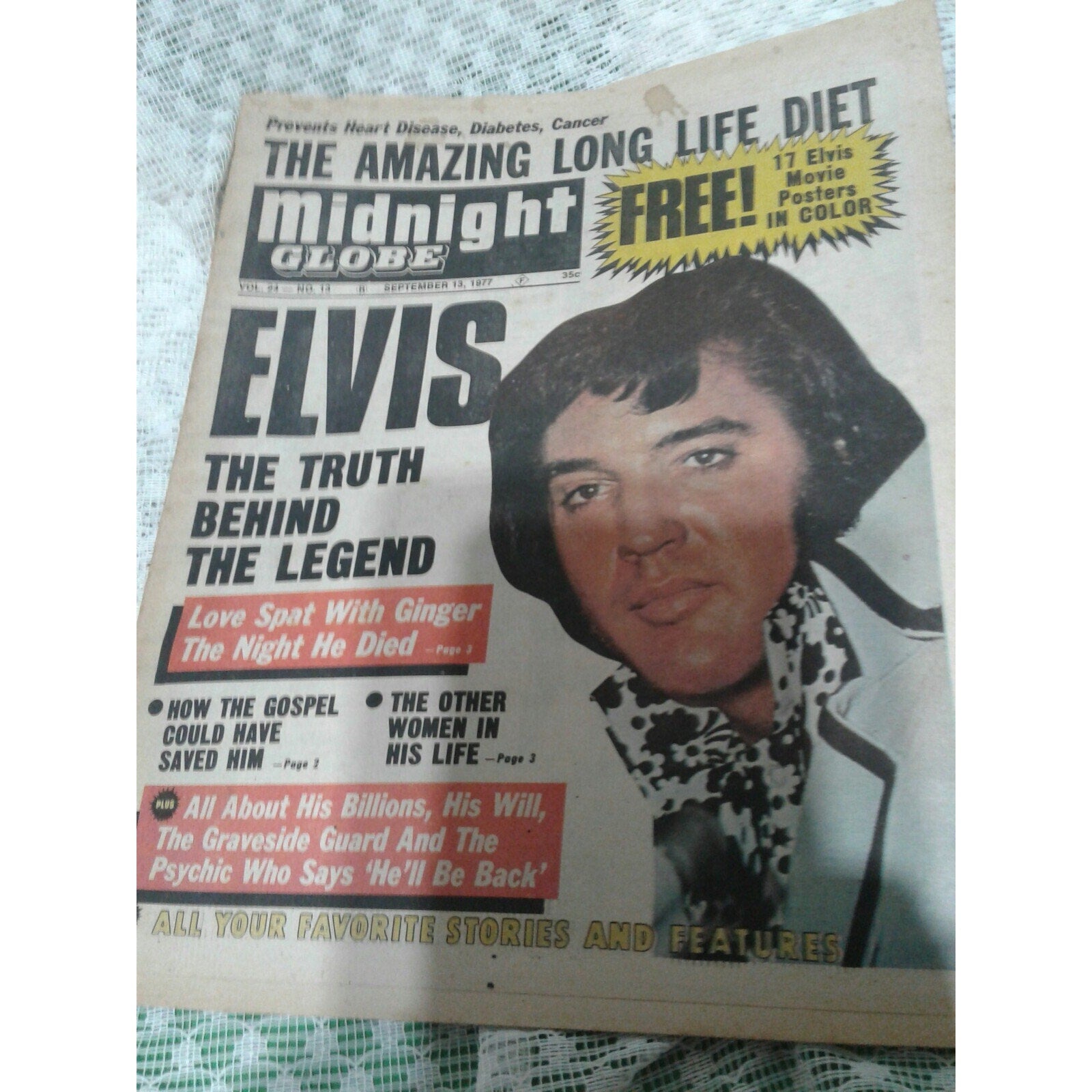 Elvis Presley Memorabilia Lot of 4 Newspapers Vintage - The Star Globe Paper