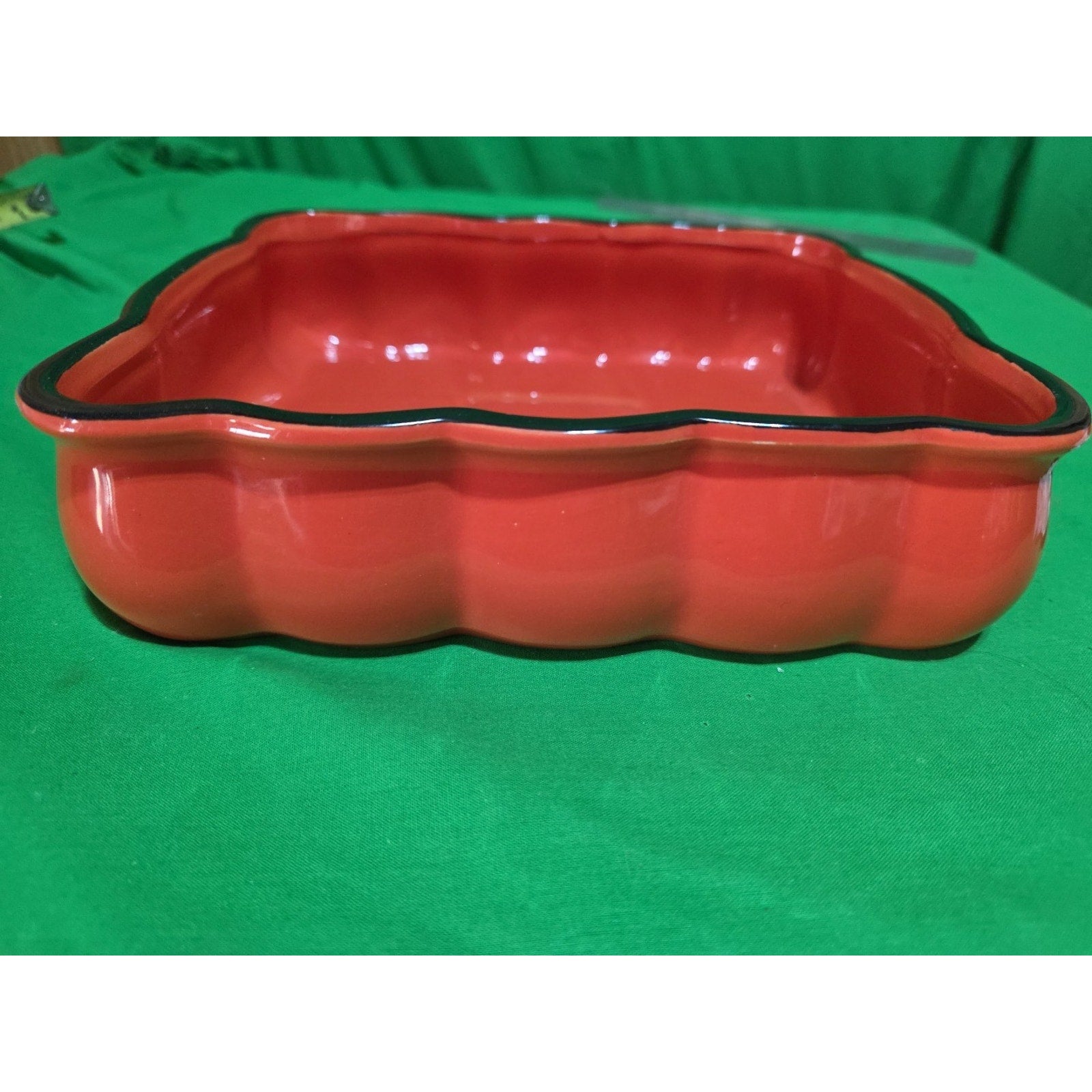 Stoneware Baking Dish Couchatta Casino Resorts Burnt Orange With Black Rim
