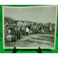 Vintage Rare 1950"s Photo Korean War intelligence Officer W/ Burning Train ORIG