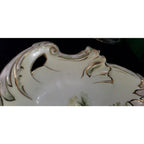 Old Bavaria Prussia Mold Double Handled Plate Tray Hand Painted Flower