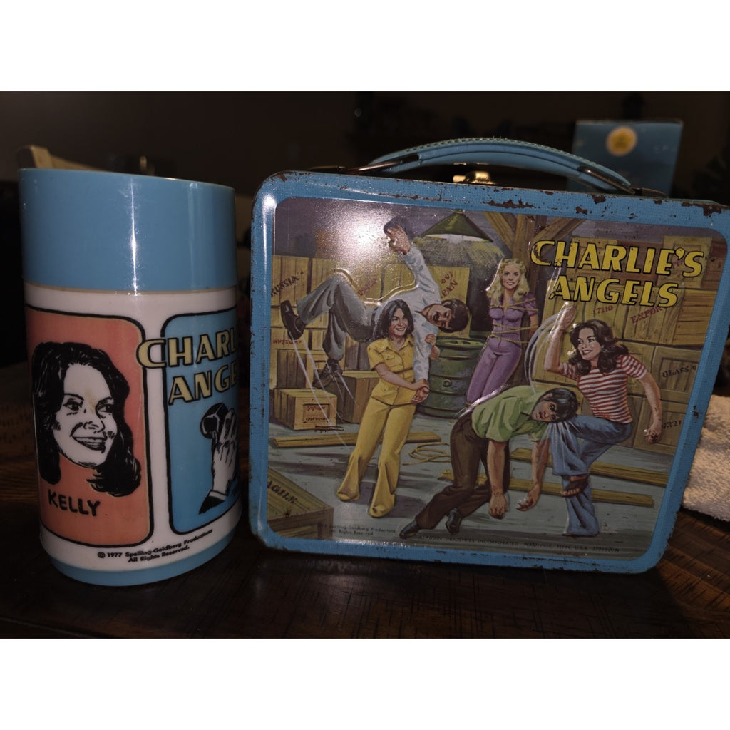 VINTAGE 1978 CHARLIE’S ANGELS METAL ALADDIN LUNCHBOX & Thermos