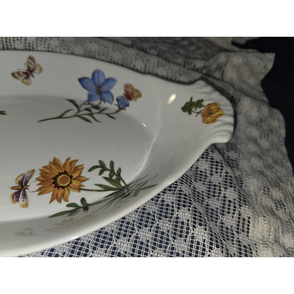 BIA Cordon Bleu Serving Dishes -Oval Au Gratin -Floral Pattern -13”x7.5"