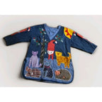 Vintage 70-80s Cat Patchwork Smock Top - XL - Boho Lagenlook Pullover