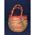 Vintage Boho Woven Straw Mini Handbag – Floral Sequin & Bead Accents