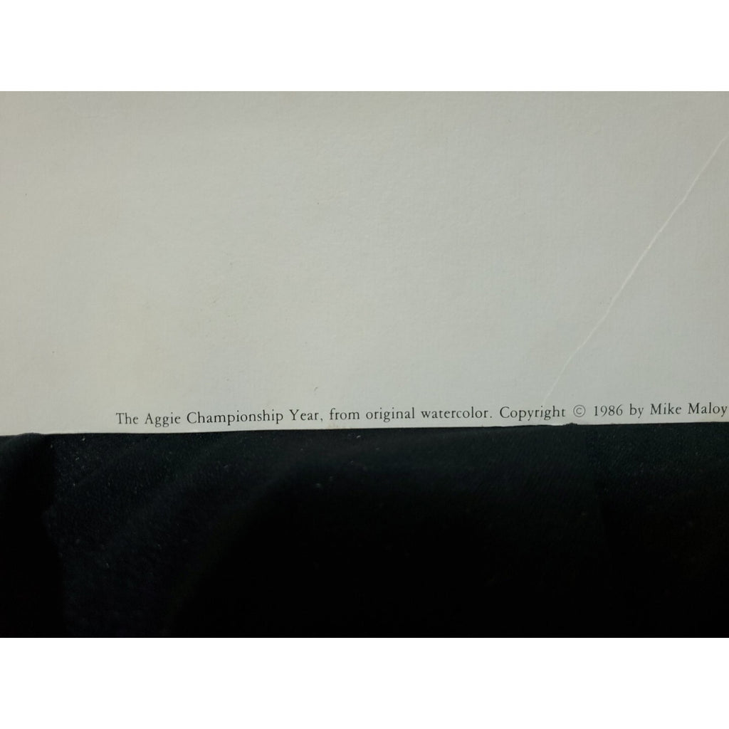 1986 Cotton Bowl Signed Litho 27 x 21 1/4 Original Football Man Cave Texas A&M