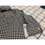 Carters Boys Size 3 Months Black & White CheckPlaid Button Up Long Sleeve Shirt