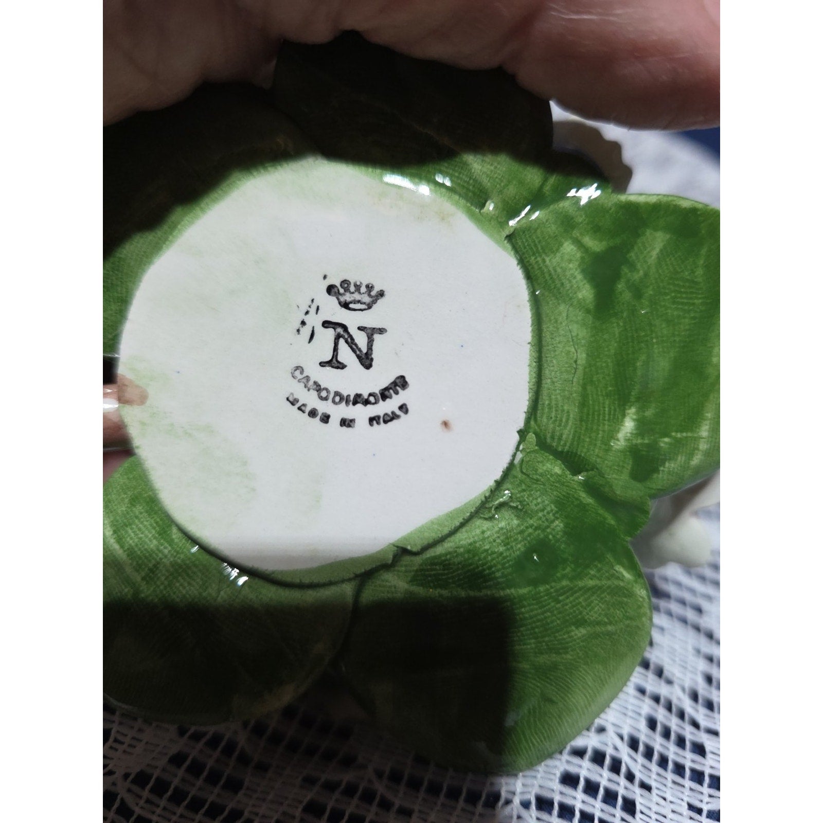 Capodimonte Italian Floral Porcelain Candle Holder Multicolored Roses Vintage