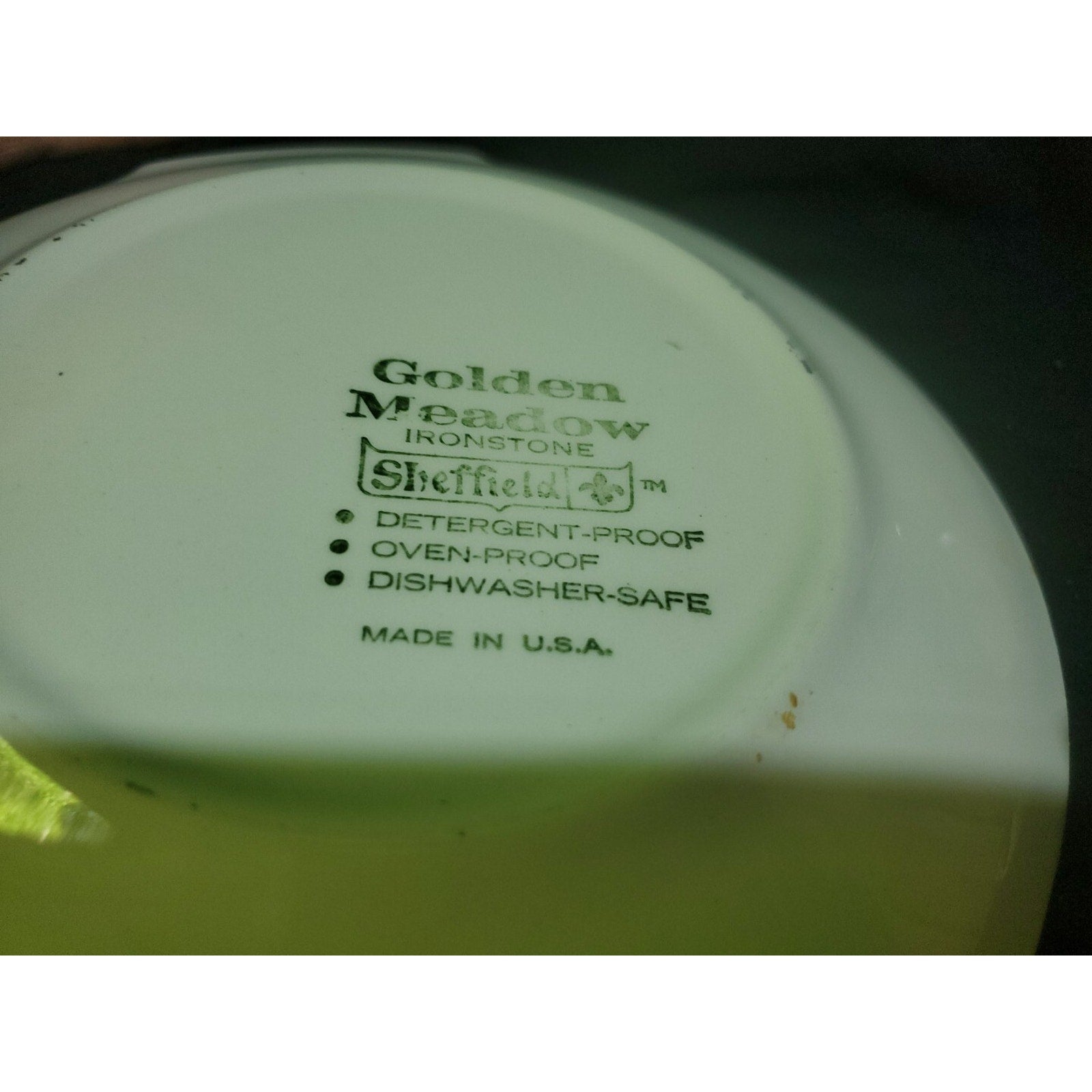 Vintage Sheffield Ironstone Golden Meadow Serving Plate 7.25" Oven Proof