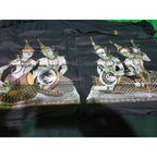 Set Of 2 Vintage Bali Hindu goddesses Ganesh & Saraswati painting on silk
