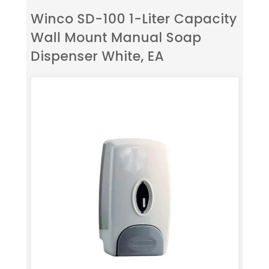 Winco SD-100 1-Liter Manual Capacity Soap Dispenser