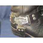 Vintage 90s Harley Davidson 9.5D Riding Ring Boots Embroidered Eagle Harness