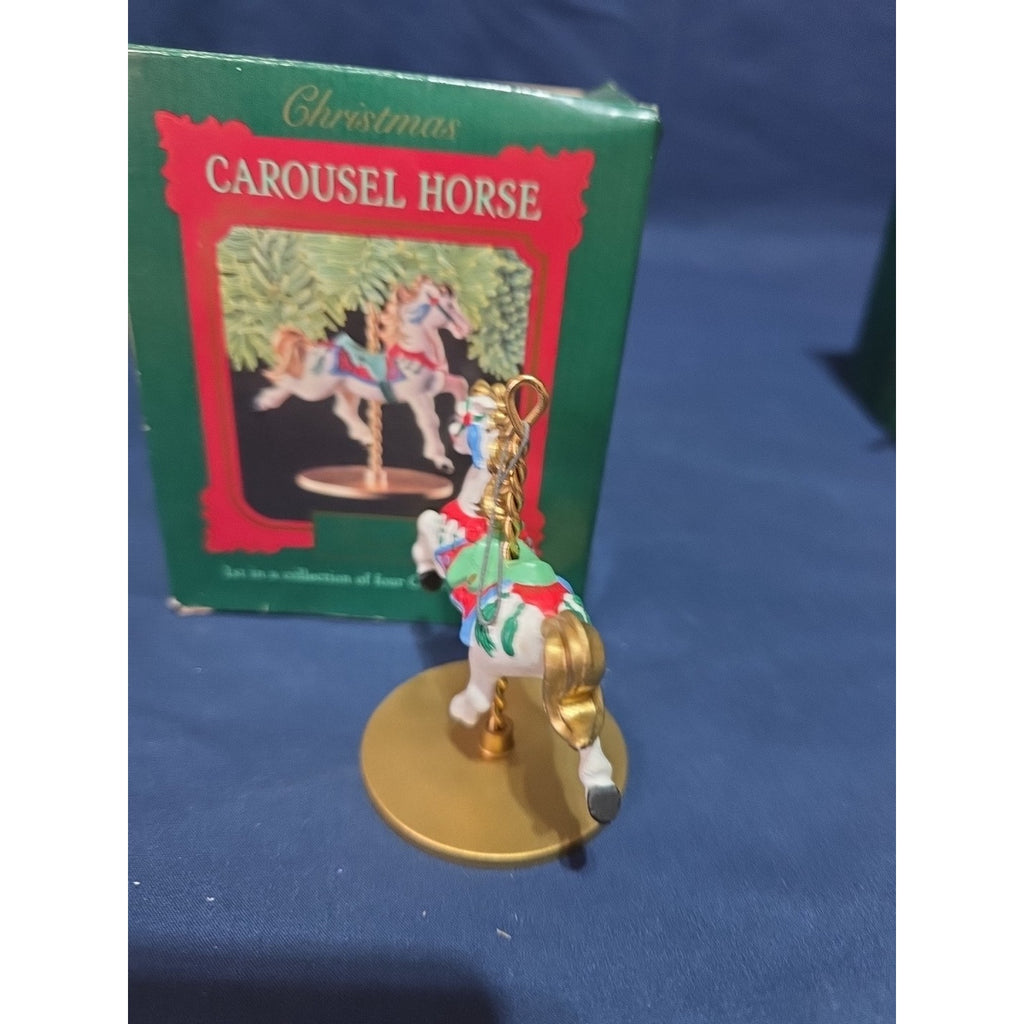 Hallmark Keepsake Ornament Carousel Horse “Snow” 1st In Series Christmas 1989