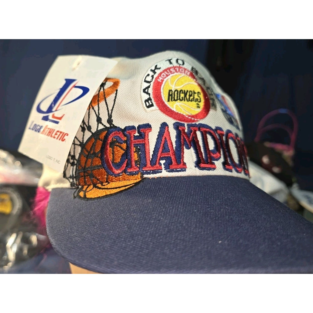 ⭐️Houston Rockets Back To Back 1995⭐️NBA World Champions Cap⭐️NWT⭐️CLEAN⭐️