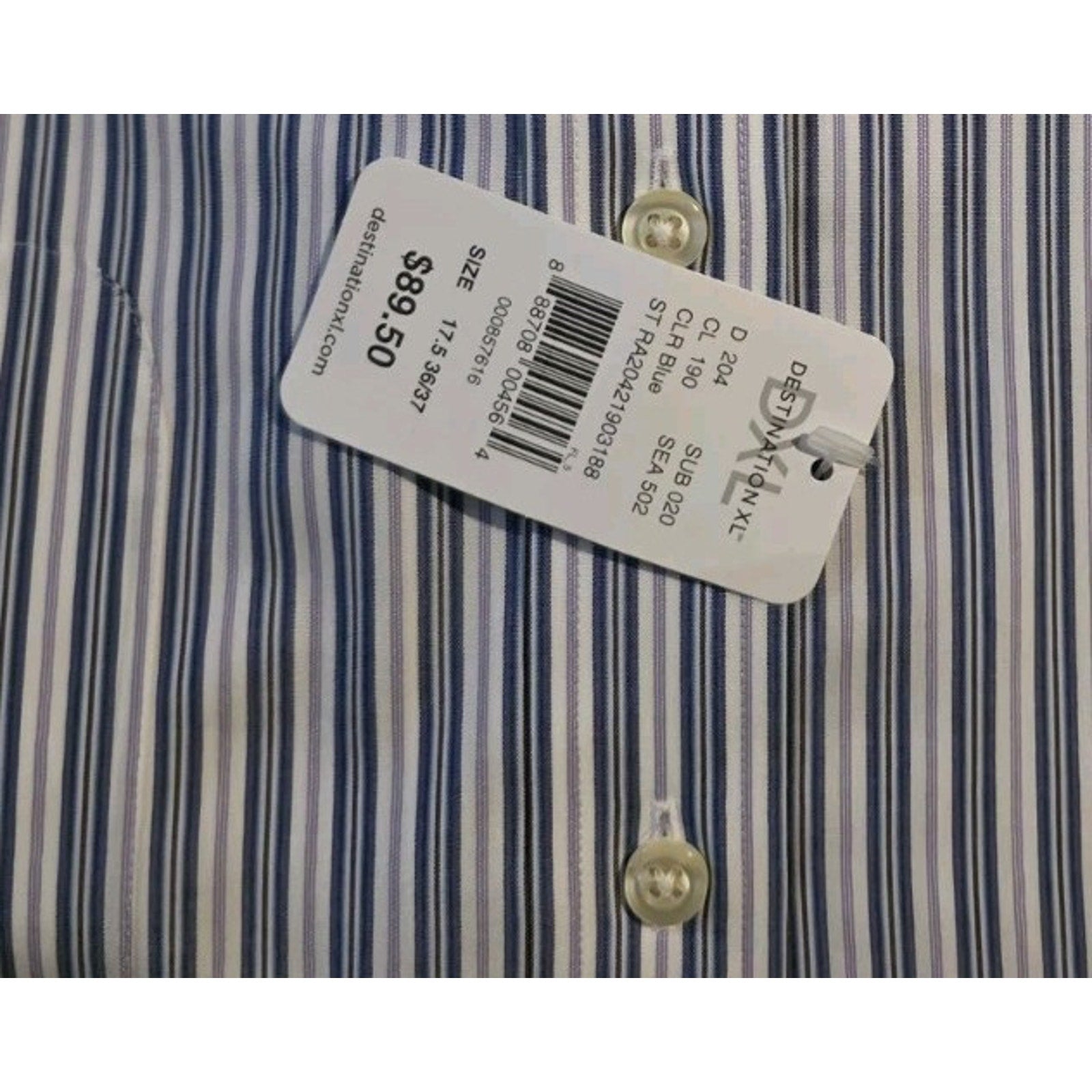 Rochester Men's Striped Long Sleeve Shirt Egyptian Cotton Size 17.5 38/39 New