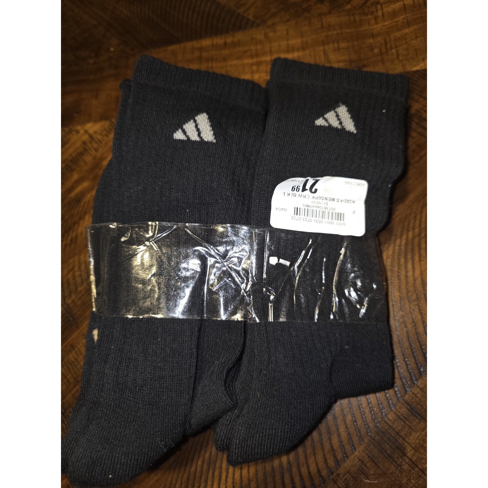 Adidas Men's Crew Cushioned - 5 Pack - Black (Large) 5125031