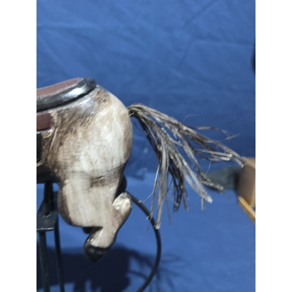 Hand Carved Wood Horse | Perpetual Motion Balancing Display | Vintage 12” High