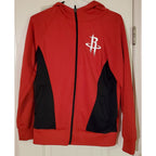 Houston Rockets Basketball Men's NBA Zip Up Hoodie Sweatshirt Warm Up small Red, pull string missing at hoodie