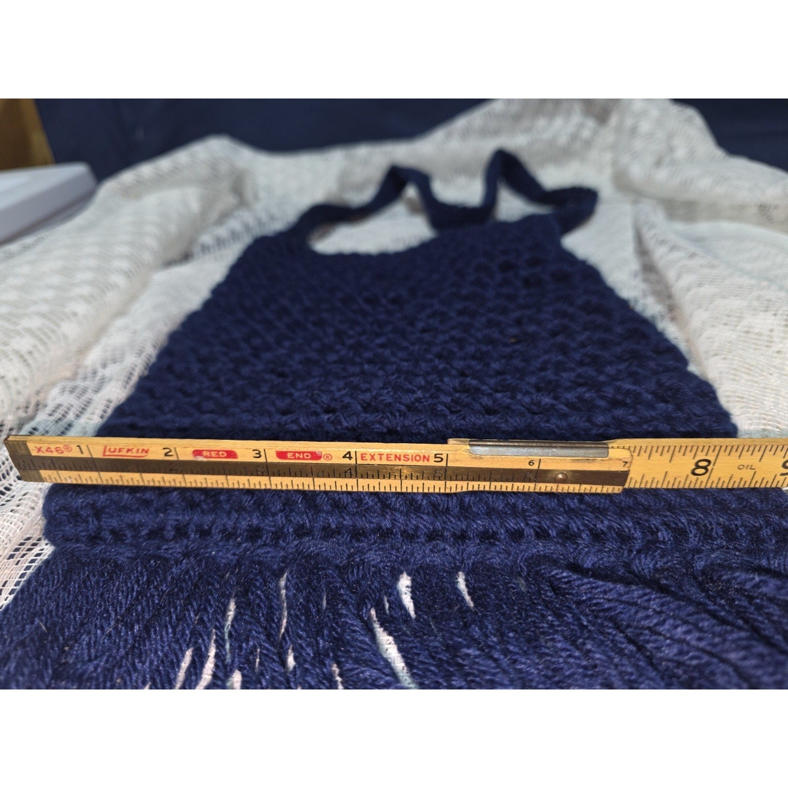 The SAK Original Crocheted Crossbody Navy Blue 9X10