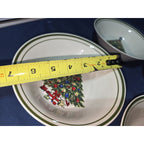 Vintage Christmas Tree Stoneware 7" Dessert/Salad Bowl Set Of 4