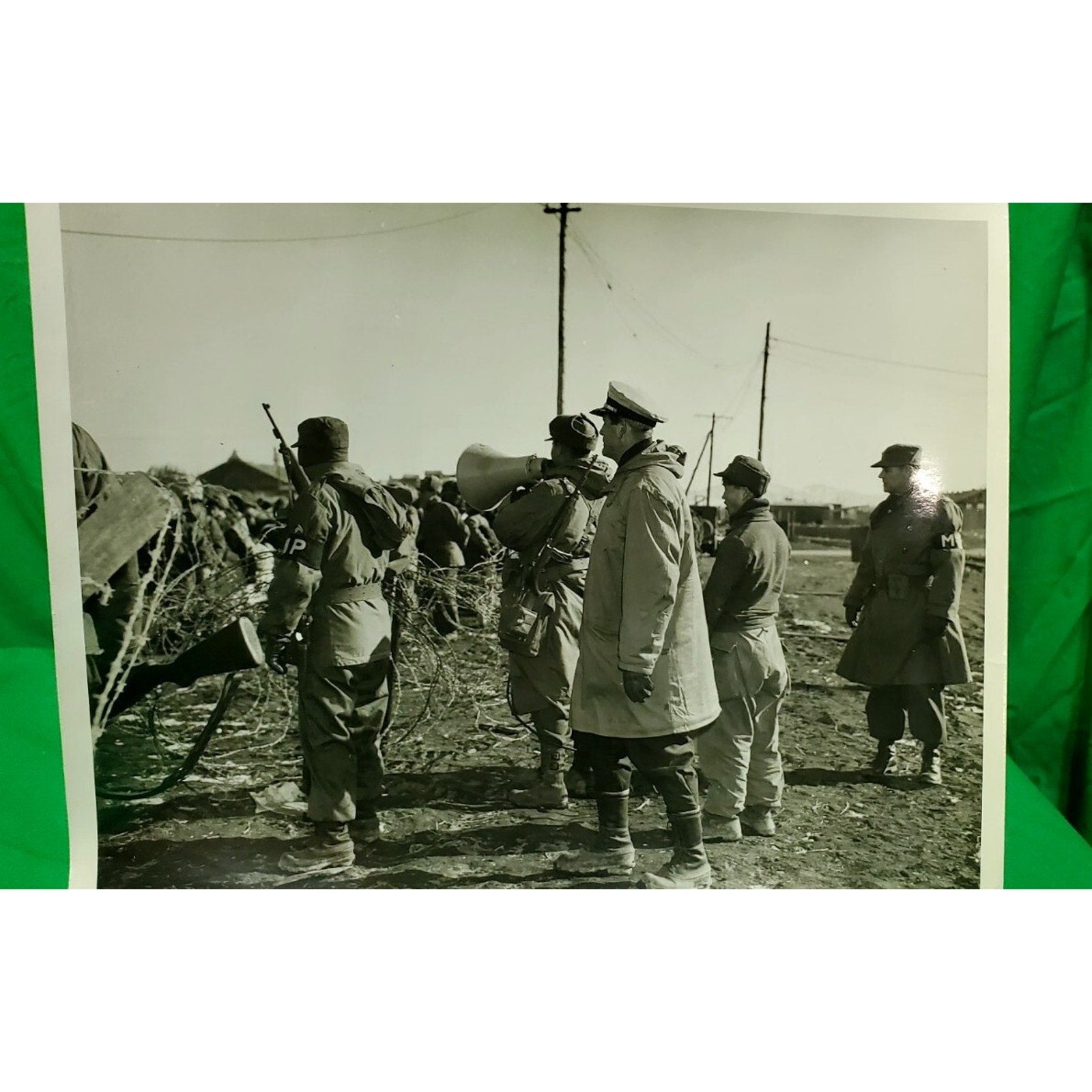 Original Vintage Rare 1950"s Photo Korean War POW Camp MP'S