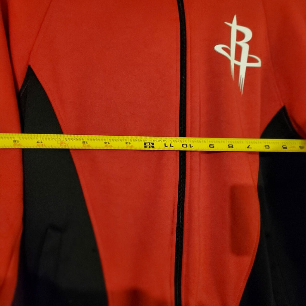 Houston Rockets Basketball Men's NBA Zip Up Hoodie Sweatshirt Warm Up small Red, pull string missing at hoodie