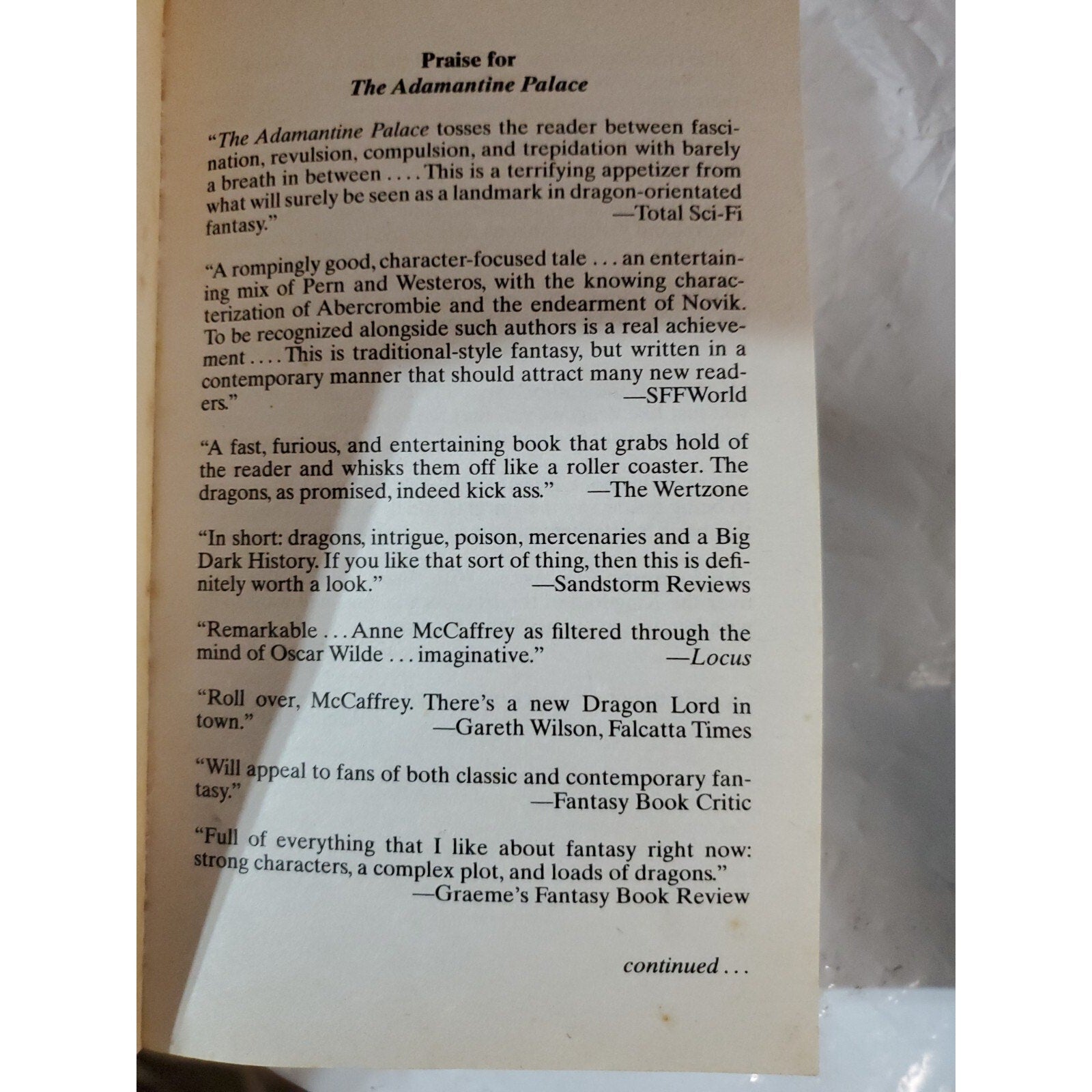 Memory of Flames Ser.: The Adamantine Palace : The Memory of Flames, Book I...
