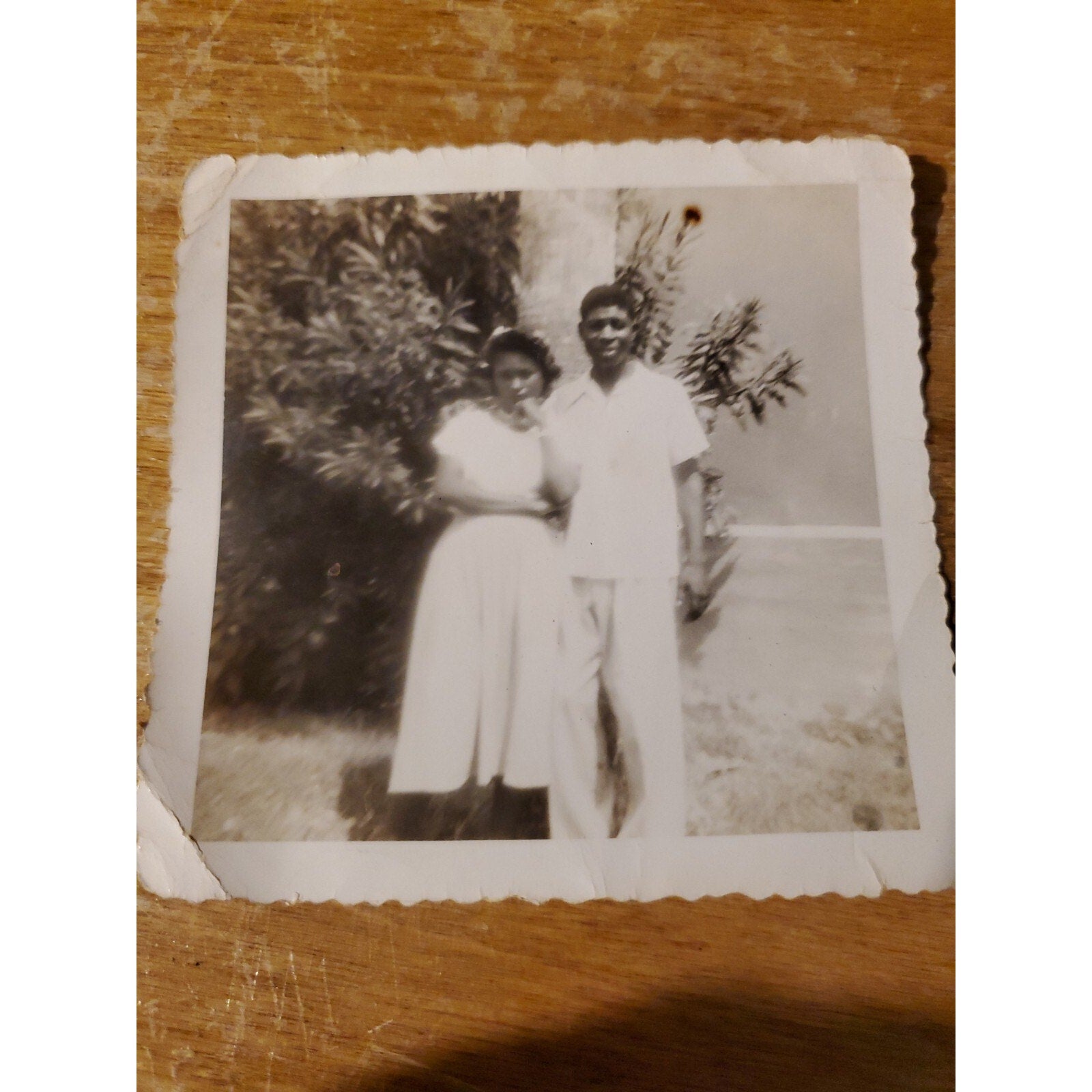 50s African American Couple 3×3 Vintage Snapshot PHOTO