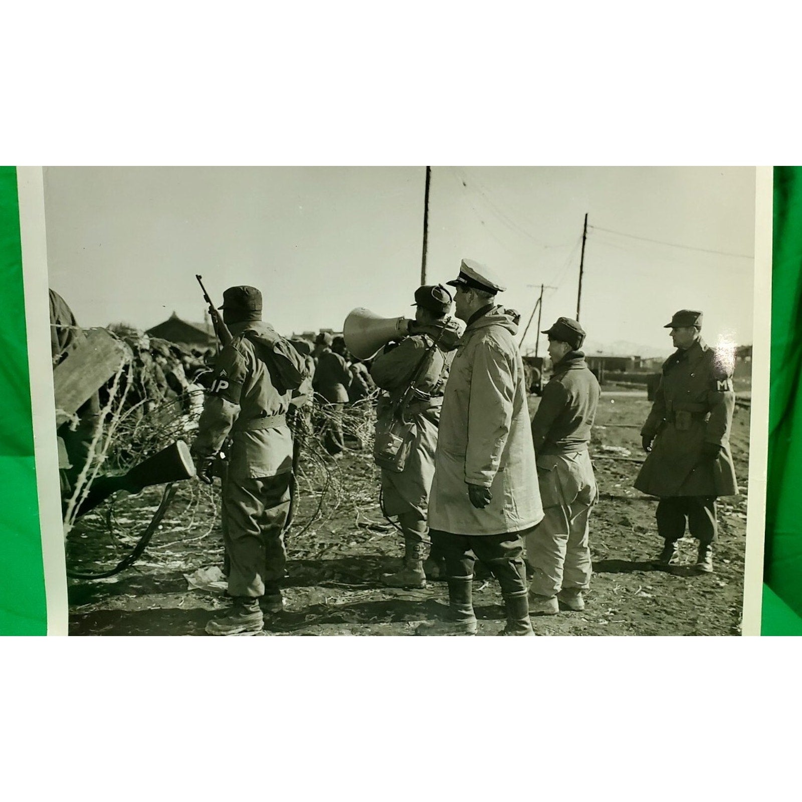 Original Vintage Rare 1950"s Photo Korean War POW Camp MP'S