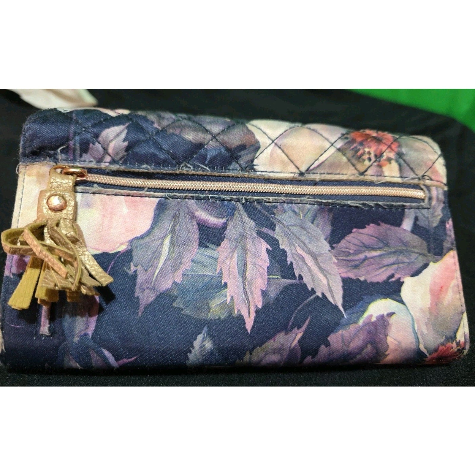 Buxton Floral Quilted Zip & Snap Wallet Multifunctional Organizer