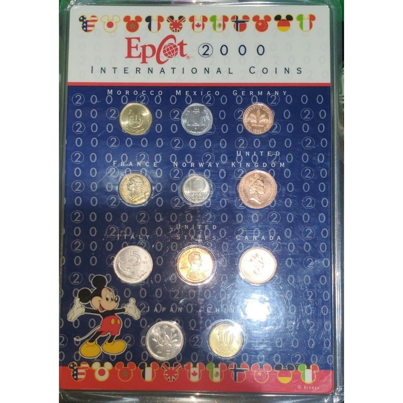 Disney World International Coin Set Vintage Epcot 2000