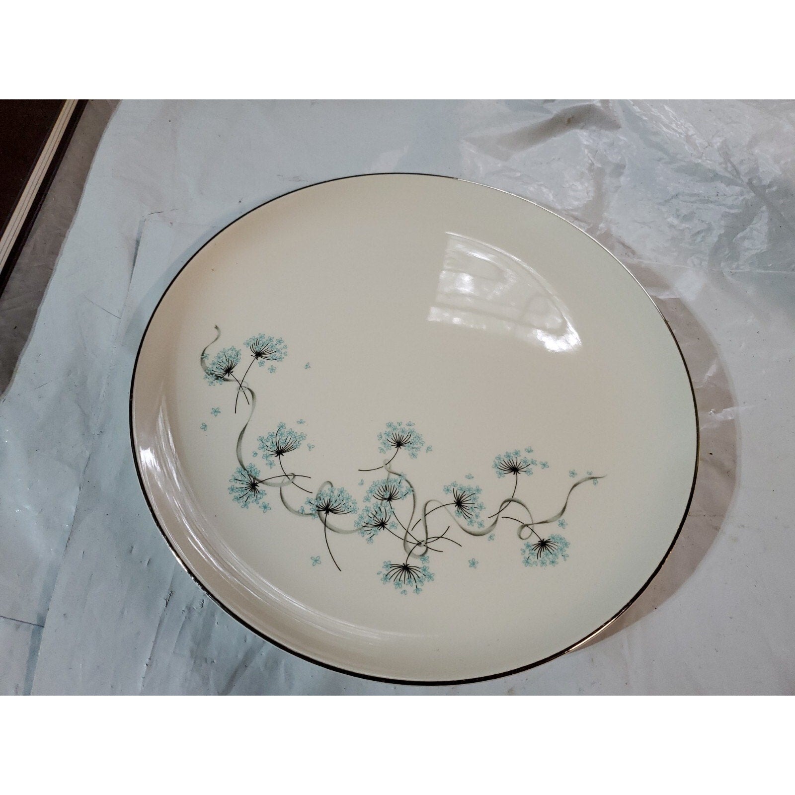 Taylor Smith & Taylor Blue Lace Dandelion Vintage Dinner Plate 10"