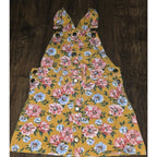 Vtg Overall Dress Little Girl Size 4rose Floral Pattern, 100% cotton