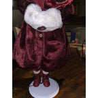 17” Porcelain Christmas Doll With Stand