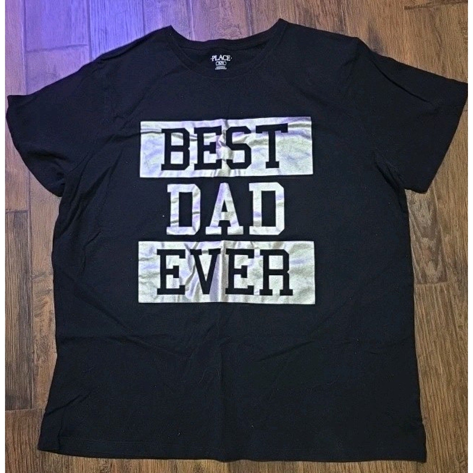 Men's Black 'Best Dad Ever' T-Shirt *PLACE * Sz XL Free Ship