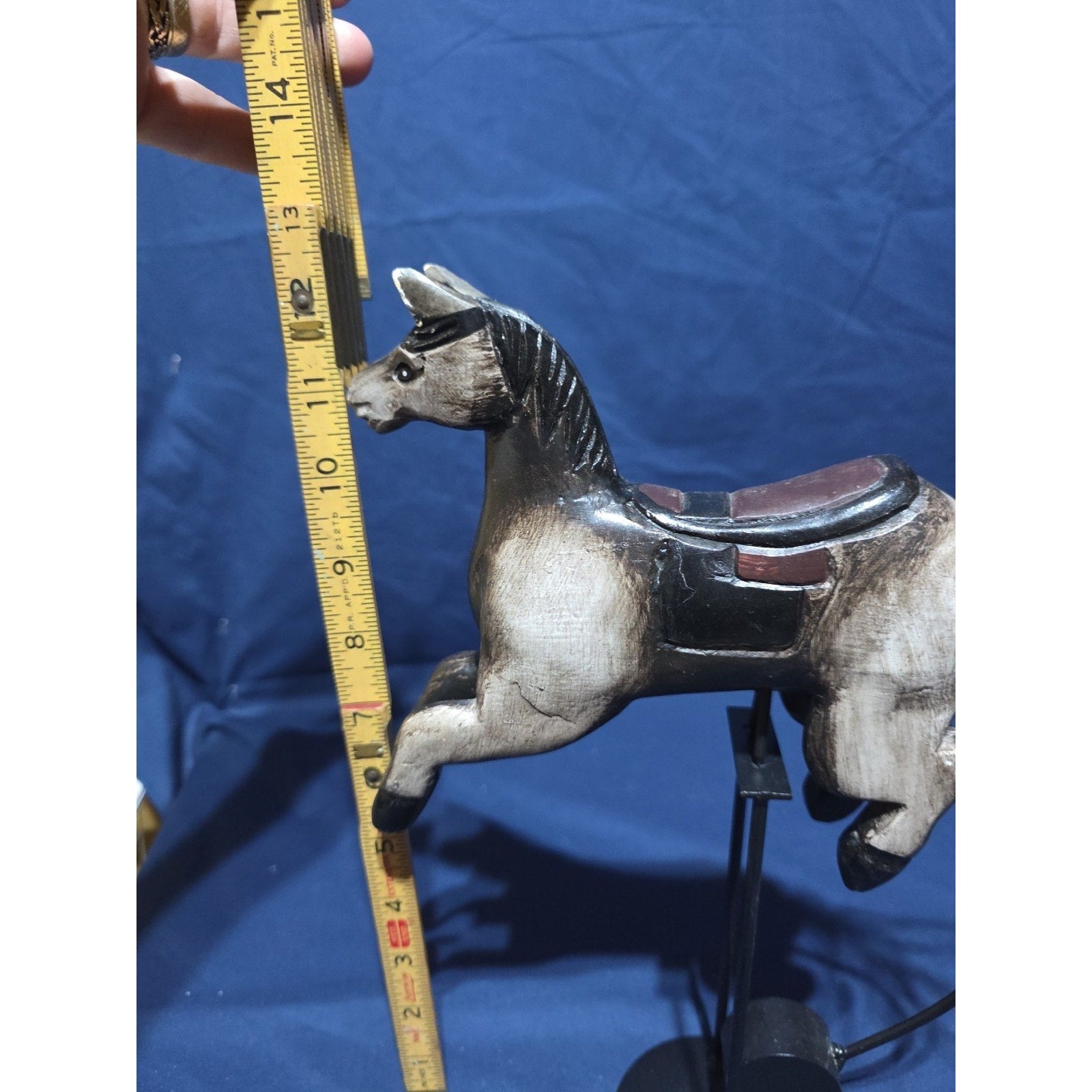 Hand Carved Wood Horse | Perpetual Motion Balancing Display | Vintage 12” High